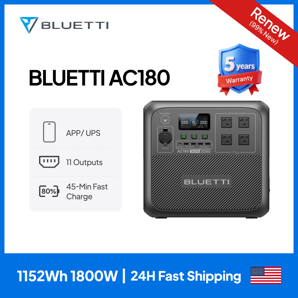Usb Charger Dynamo - 【RENEW】BLUETTI AC180 Solar Portable Power Station