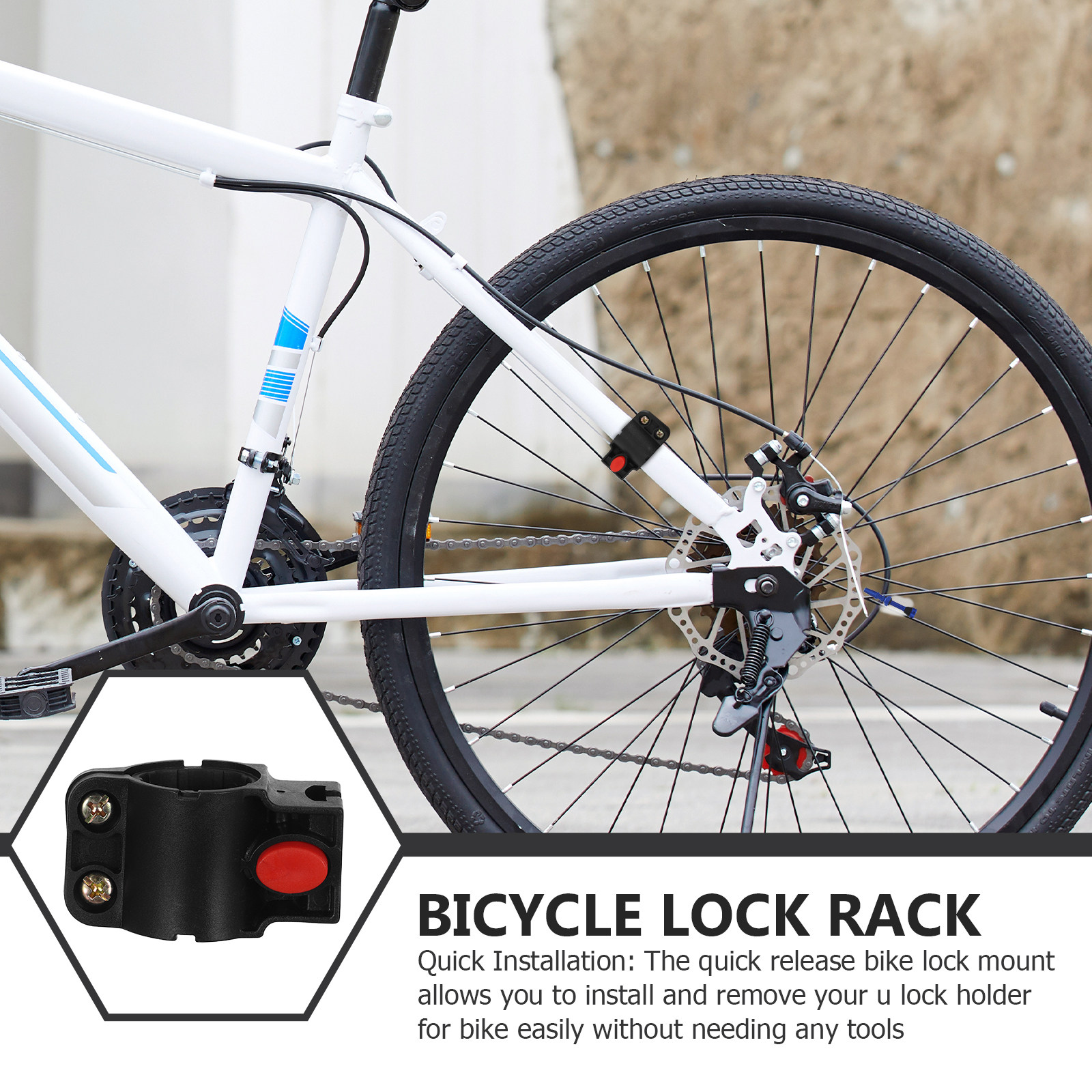Commuter Bike Lock - 4Pcs Universal Bike Lock Holder Quick