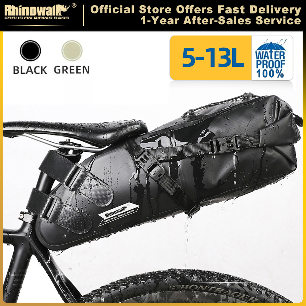 Panniers Waterproof Rear - Rhinowalk Bike Saddle Bag Waterproof 5L-13L