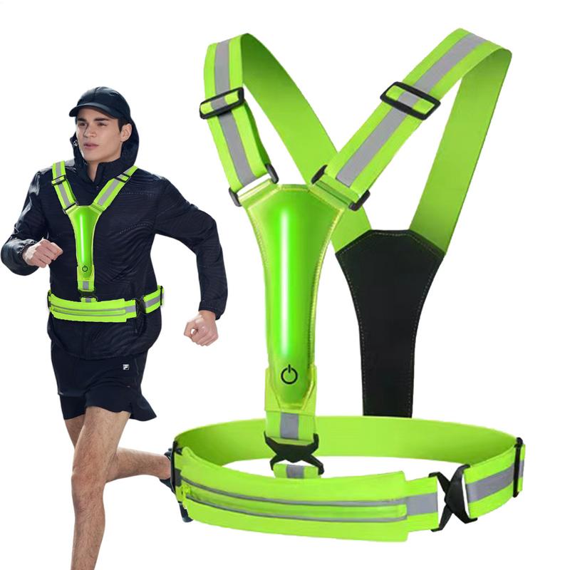 Reflective Vest Cycling - Safety Reflective Vest LED Light Adjustable