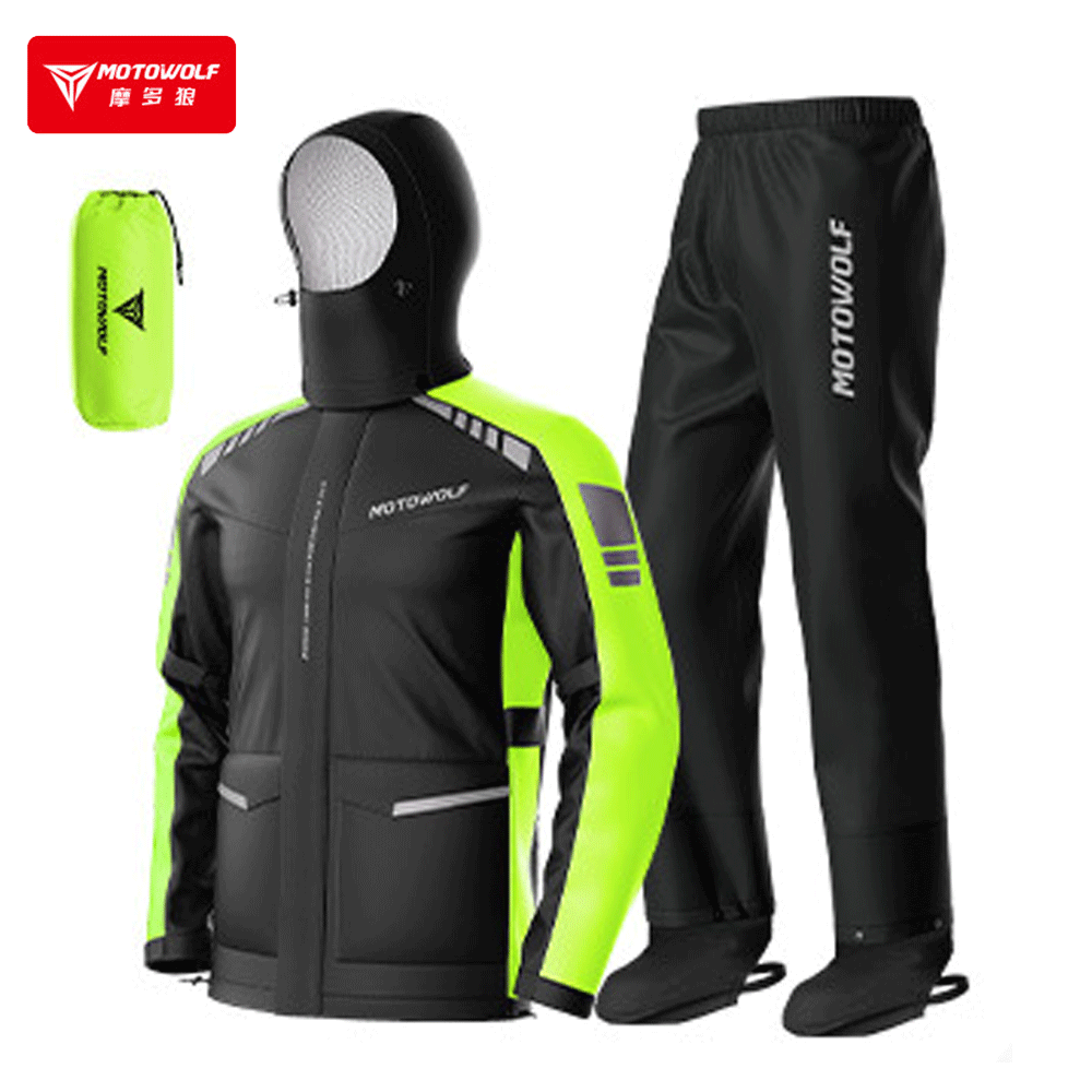 Cycling Commute In Rain - Rain Suit Motorcycle Rainwear Waterproof Motorbike