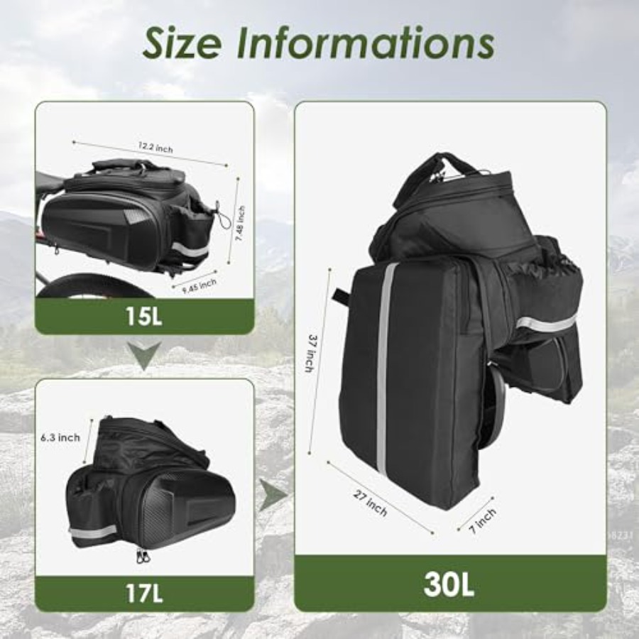 Bike Bags for Bicycles Rear Ra - مراجعة Panniers Waterproof Rear وسعره