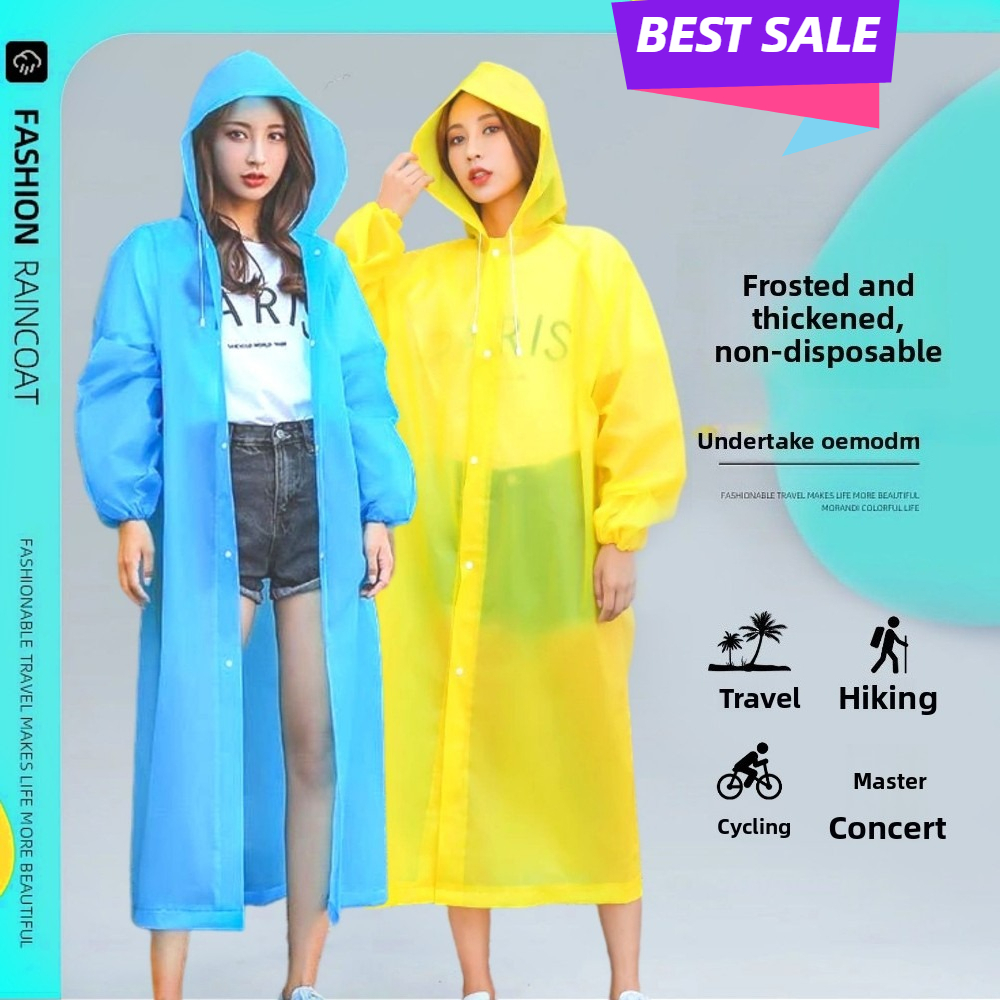 Reusable Thickened Adult Rainc - مراجعة Cycling Commuter Rain Gear وسعره