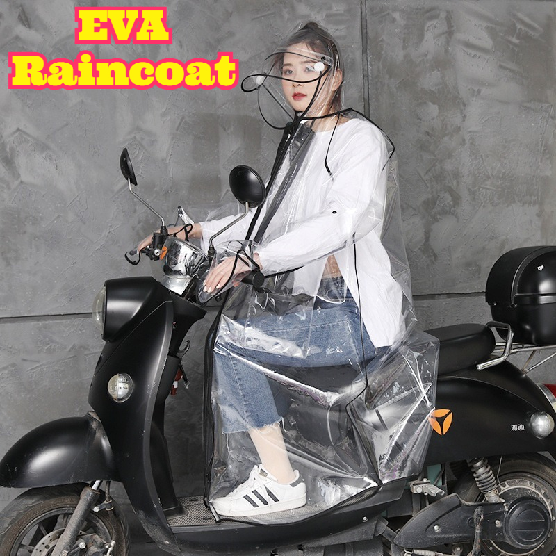 Transparent EVA Rain Poncho Ho - مراجعة Cycling Commute In Rain وسعره