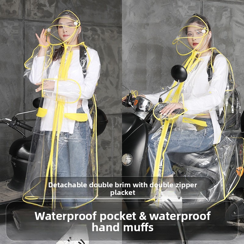 Transparent EVA Rain Poncho Ho - مراجعة Cycling Commute In Rain وسعره