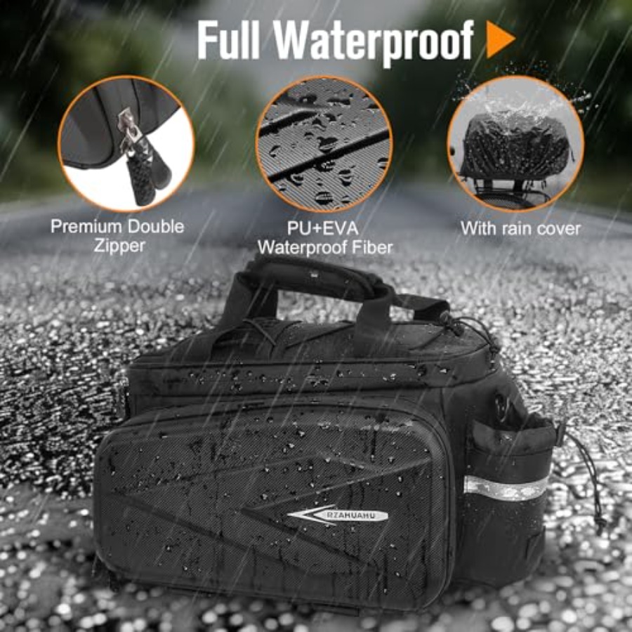 Bike Rack Bag, 20L EVA Hard Sh - مراجعة Panniers Waterproof Rear وسعره
