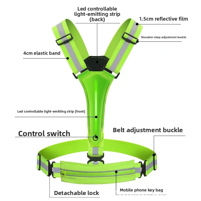 LED Glowing Reflective Vest Hi - مراجعة Reflective Vest Cycling وسعره