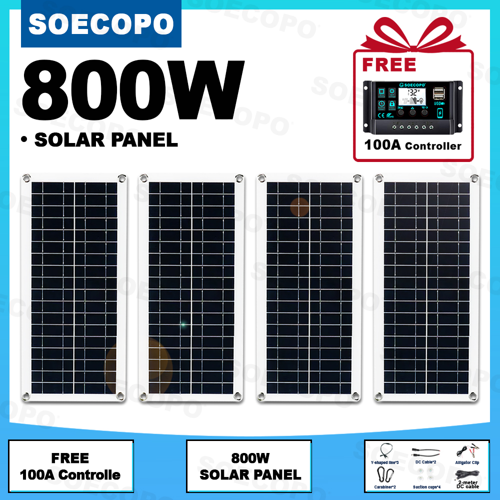 SOECOPO 800W Solar Panel Kit 4 - مراجعة Usb Charger Dynamo وسعره