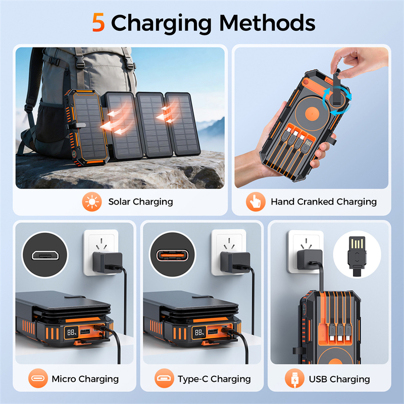 20000mAh Hand Crank Solar Powe - مراجعة Usb Charger Dynamo وسعره