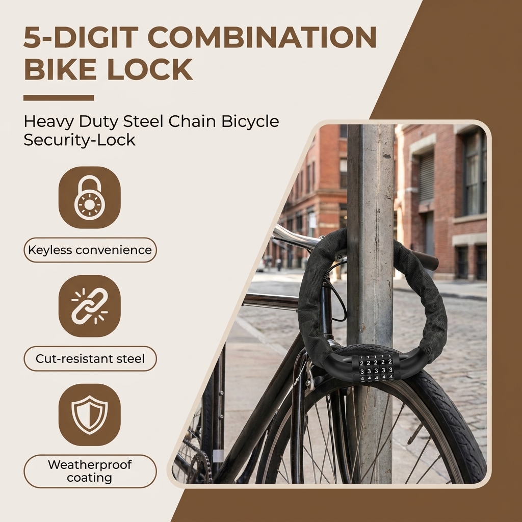 5-Digit Combination Bike Lock  - مراجعة Commuter Bike Lock وسعره