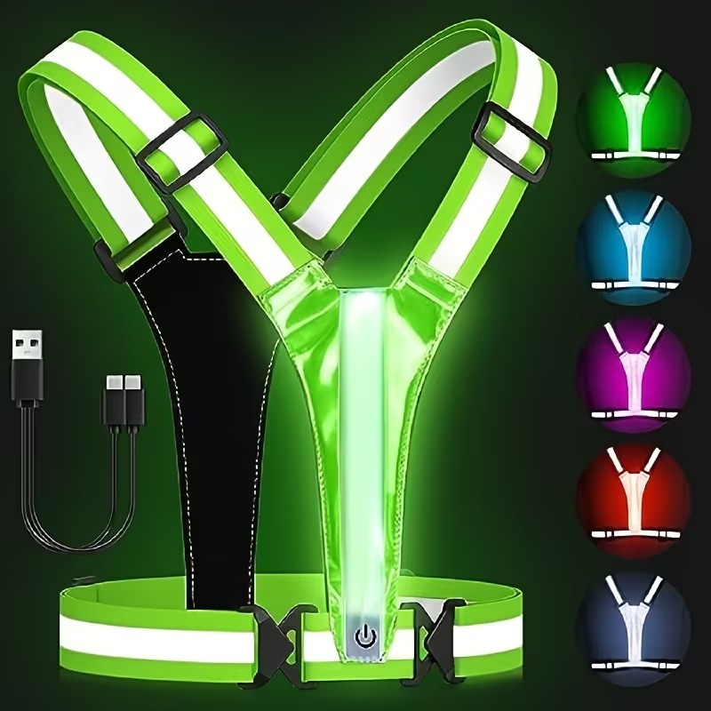 Luminous Light Strip Back Suit - مراجعة Reflective Vest Cycling وسعره