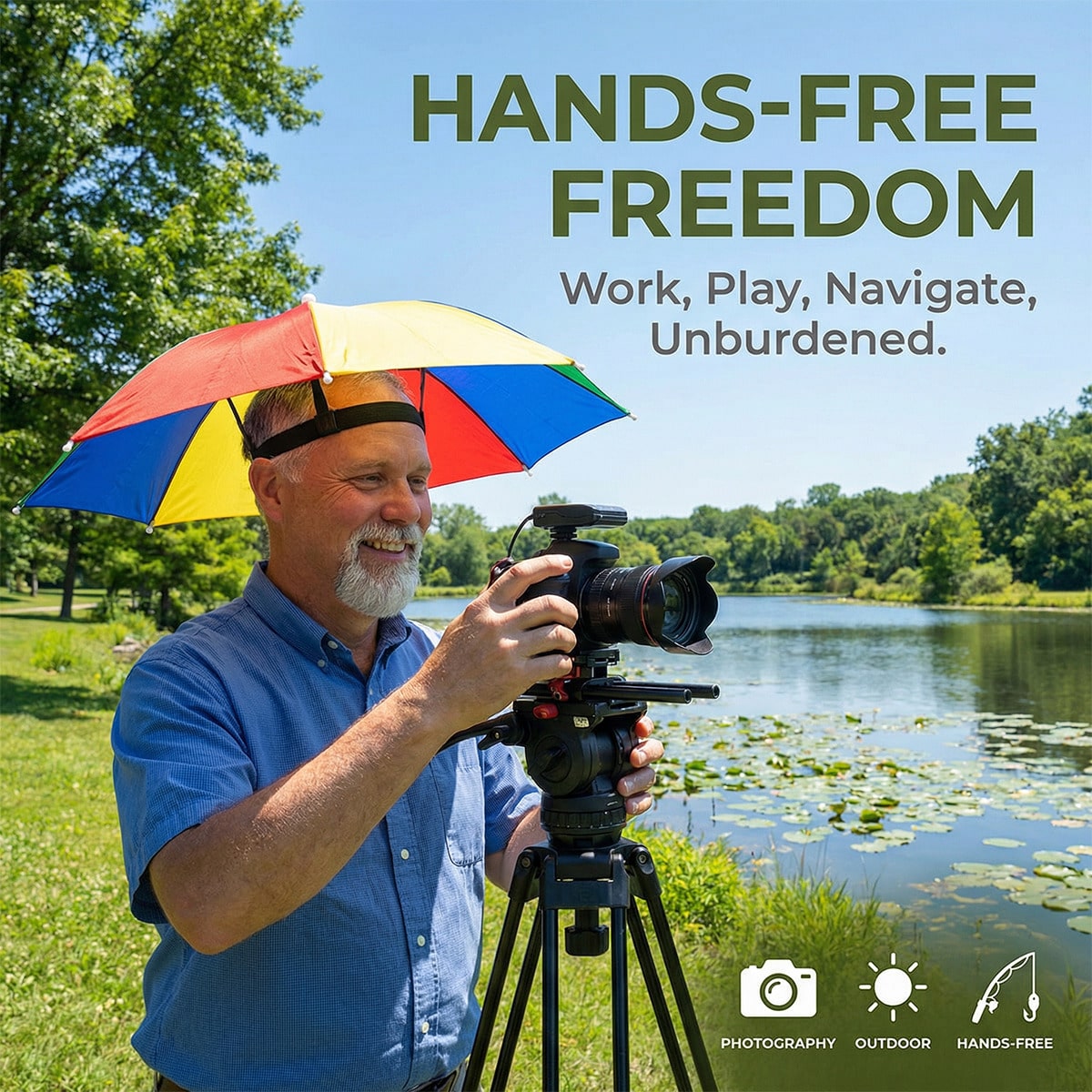 Hands Free Head Wear Umbrella  - مراجعة Cycling Commute In Rain وسعره