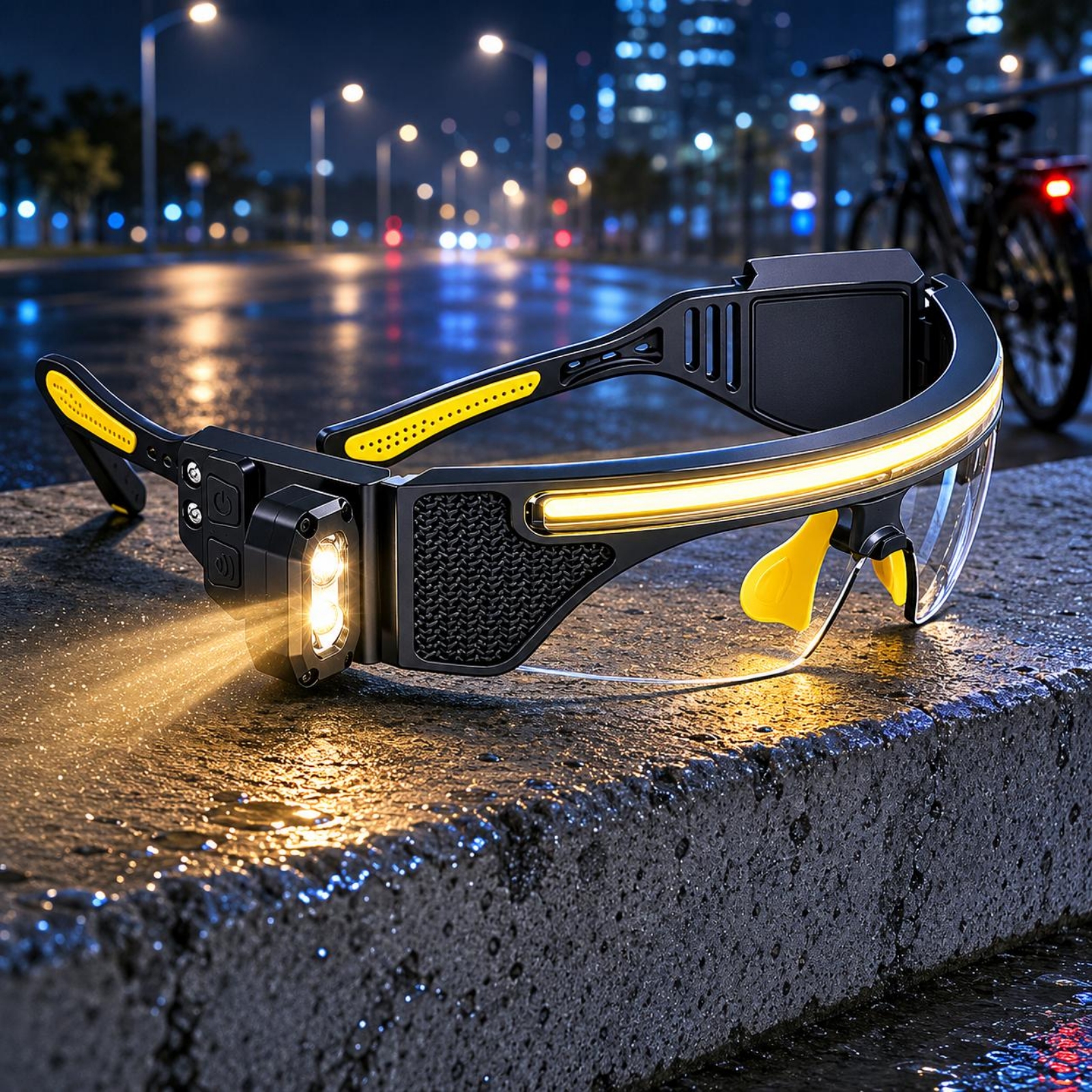 Curved-Fit LED Glasses Black F - مراجعة Cycling To Work وسعره