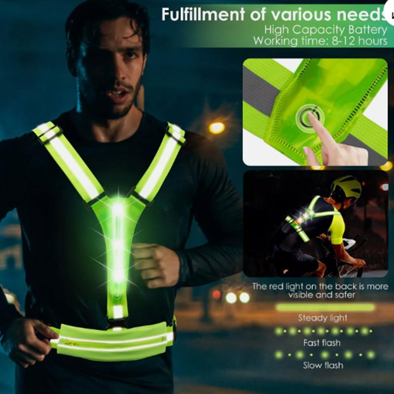 Safety Reflective Vest LED Lig - مراجعة Reflective Vest Cycling وسعره