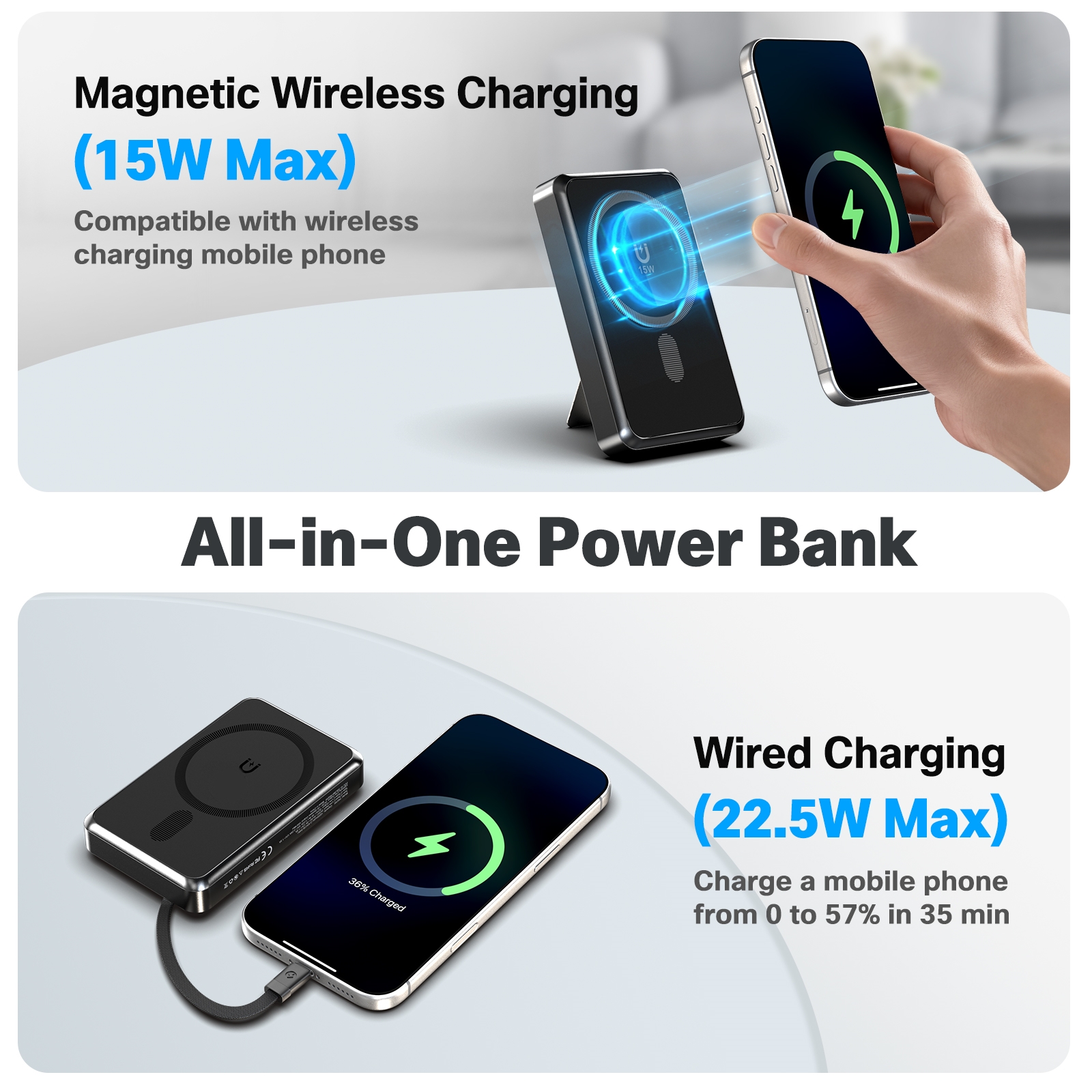 10000mAh Magnetic Wireless Pow - مراجعة Usb Charger Dynamo وسعره