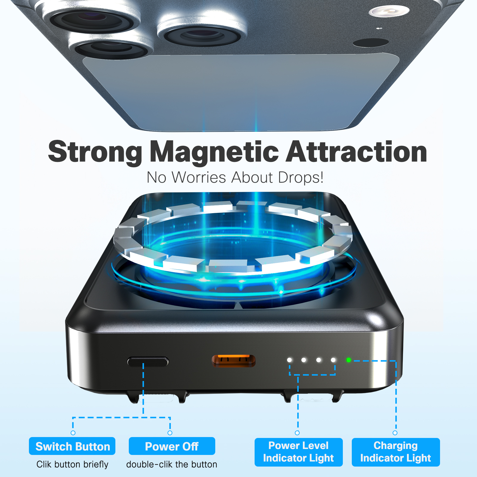 10000mAh Magnetic Wireless Pow - مراجعة Usb Charger Dynamo وسعره