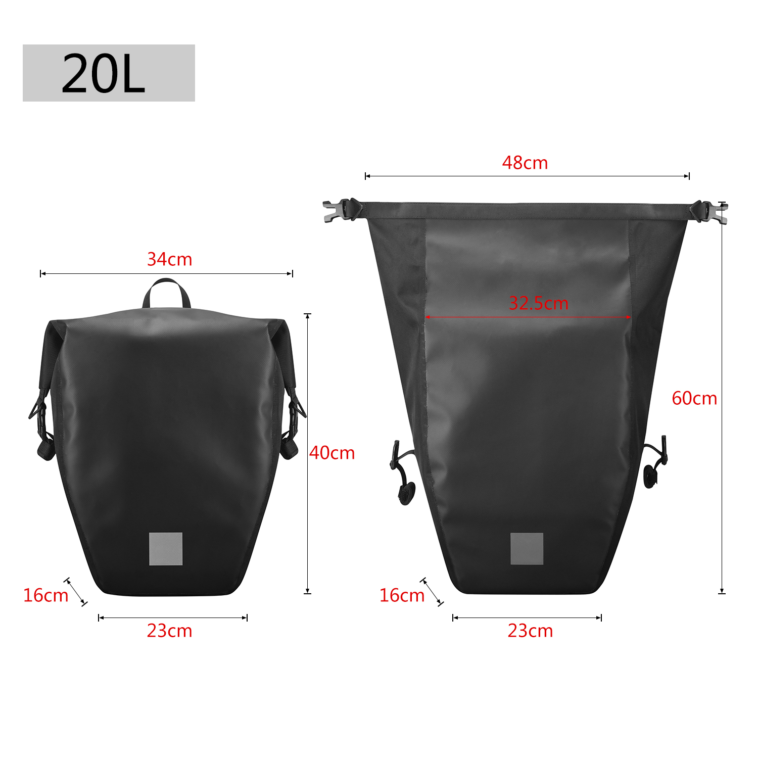 10L/20L Cycle Trunk Bag Bicycl - مراجعة Panniers Waterproof Rear وسعره