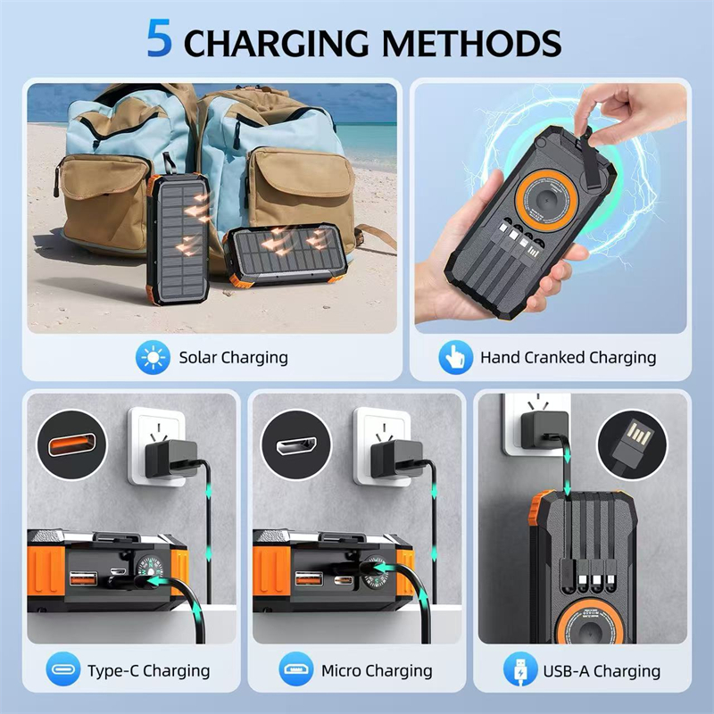 20000mAh Hand Crank Solar Powe - مراجعة Usb Charger Dynamo وسعره