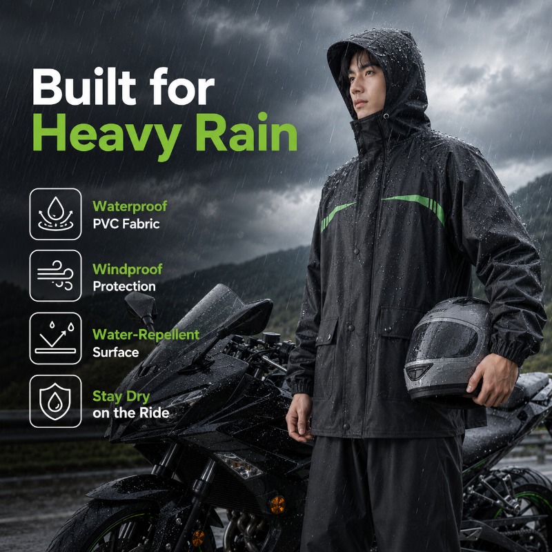 Unisex 2-Piece Waterproof Cycl - مراجعة Cycling Commute In Rain وسعره