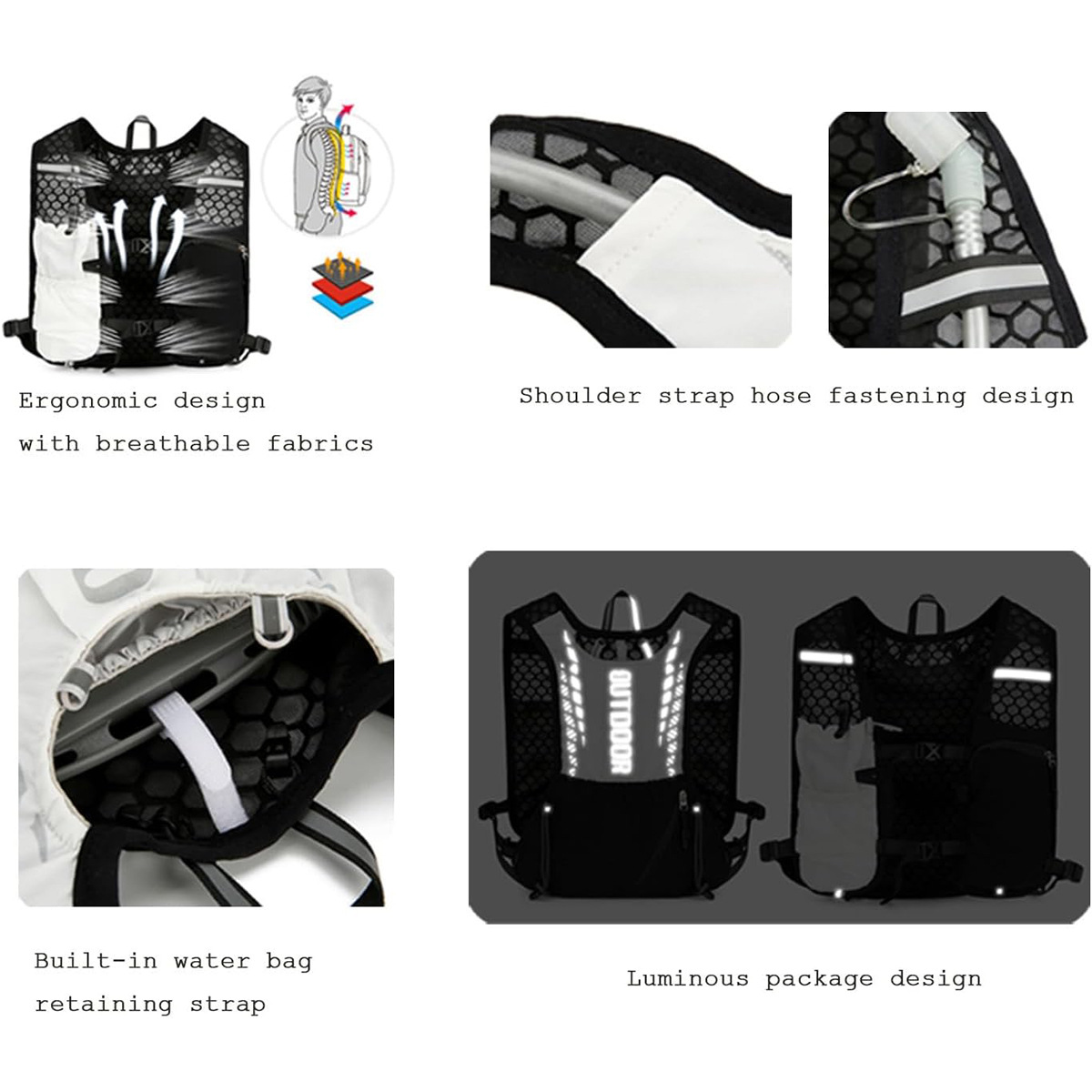 Reflective Running Hydration V - مراجعة Reflective Vest Cycling وسعره