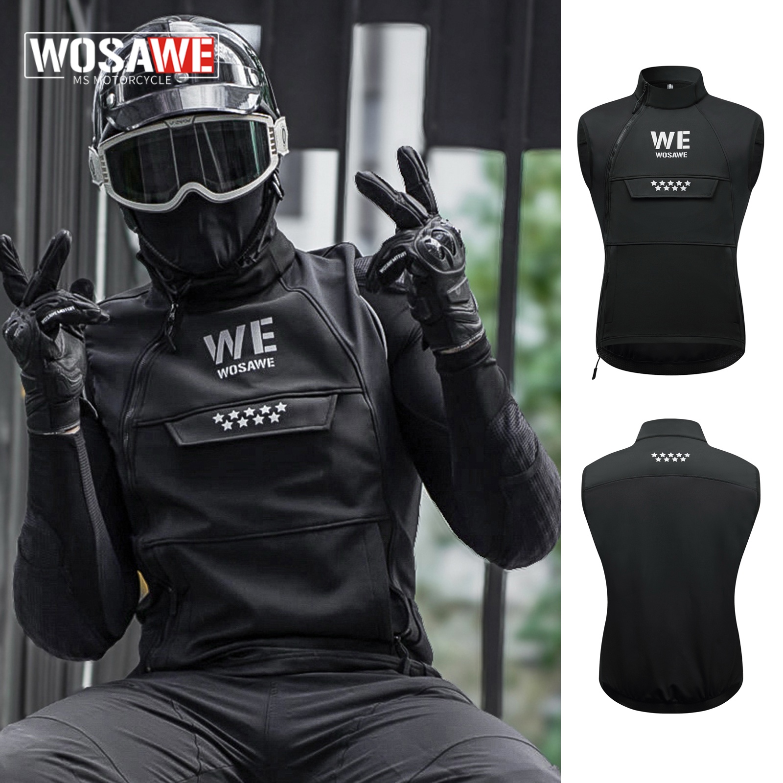 WOSAWE Winter Motorcycle Ridin - مراجعة Reflective Vest Cycling وسعره