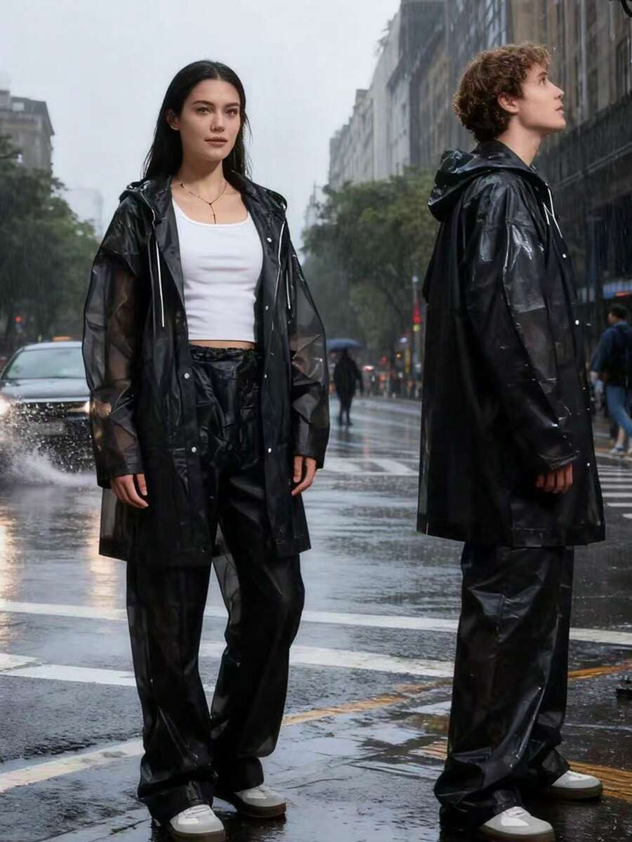 2pcs Unisex full-body rain sui - مراجعة Cycling Commute In Rain وسعره