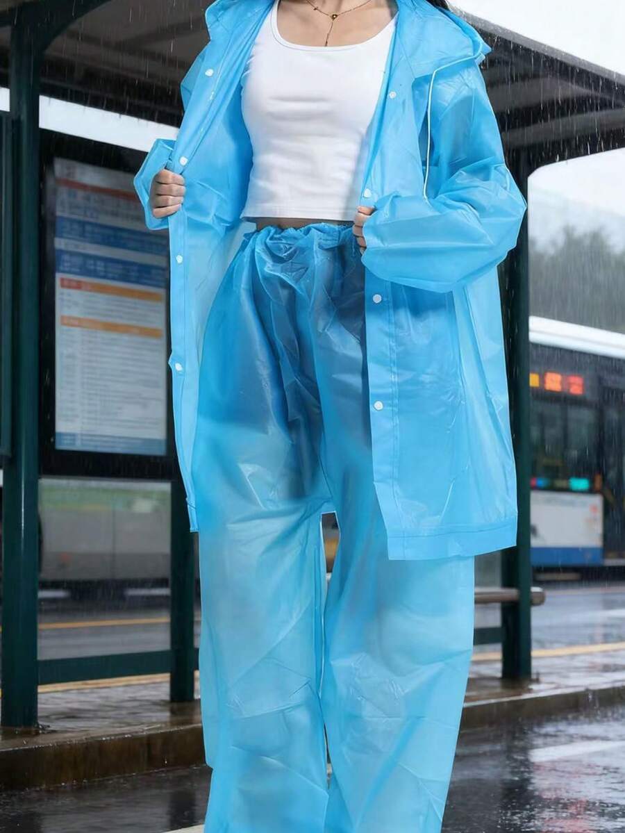 2pcs Unisex full-body rain sui - مراجعة Cycling Commute In Rain وسعره