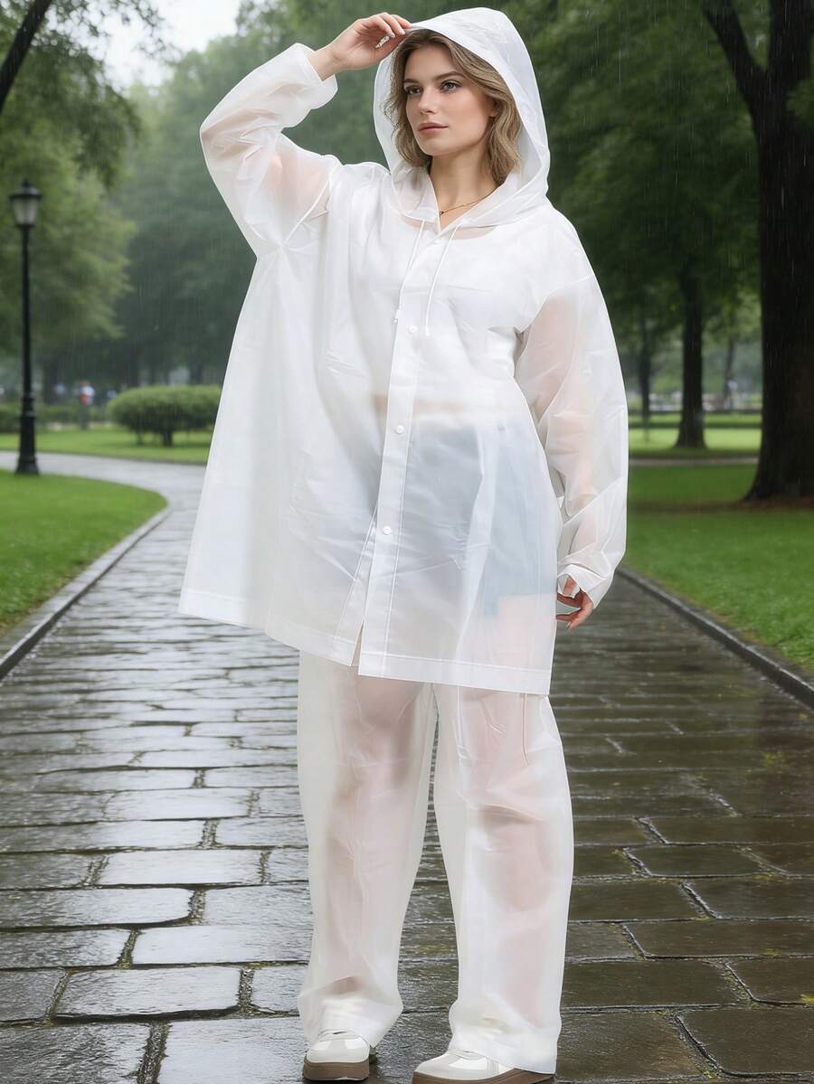 2pcs Unisex full-body rain sui - مراجعة Cycling Commute In Rain وسعره